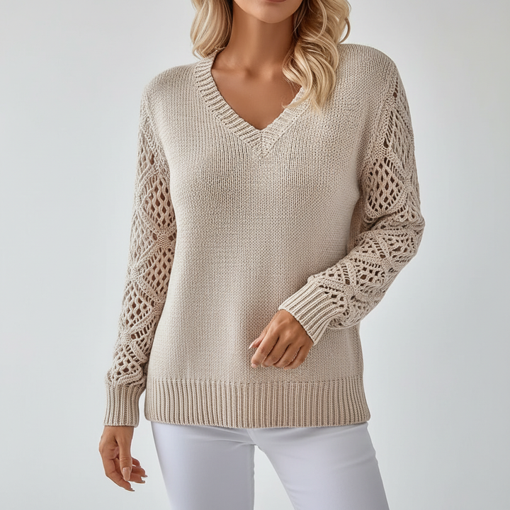 Elegancki sweter damski Andrea. Komfortowy i modny, idealny na chłodne dni. Wygodny sweter basic.