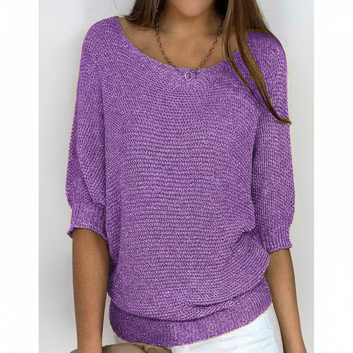 Casualowy sweter damski nietoperz, luźny krój dla maksymalnego komfortu. Idealny na każdą okazję.