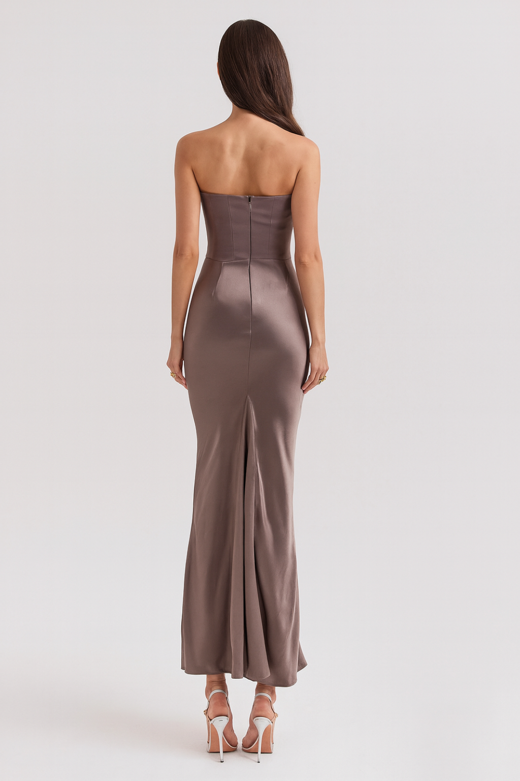 Elegancka sukienka damska maxi gorsetowa bez ramiączek, doskonała na wesele, studniówkę lub bal.