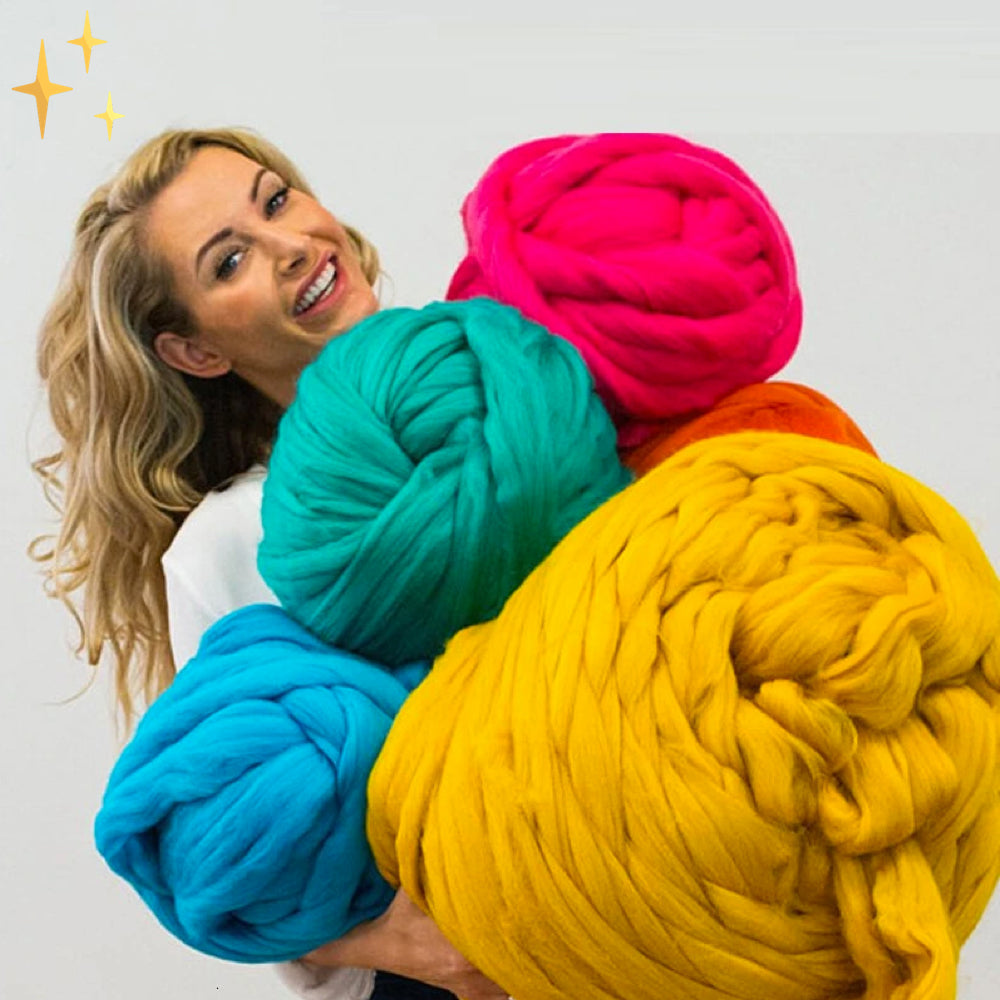 Gruba włóczka Wooluxe XXL do dziewiarstwa, idealna do miękkich koców DIY.