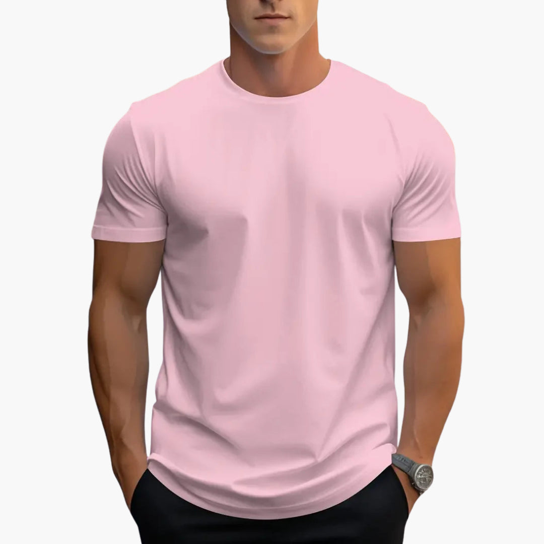 Letni, wygodny męski T-shirt slim fit, doskonały na codzienne wyjścia i modę casual.