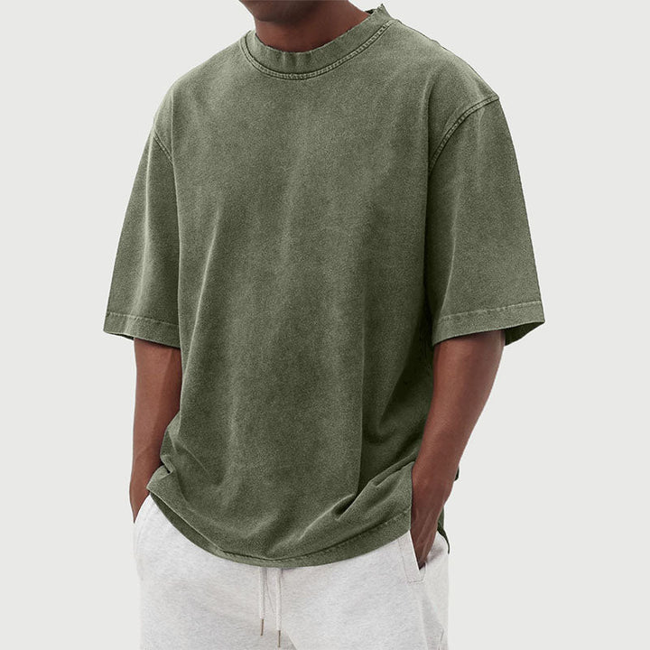 Koszulka męska oversize, efekt wytartej bawełny. Klasyczny vintage casual.