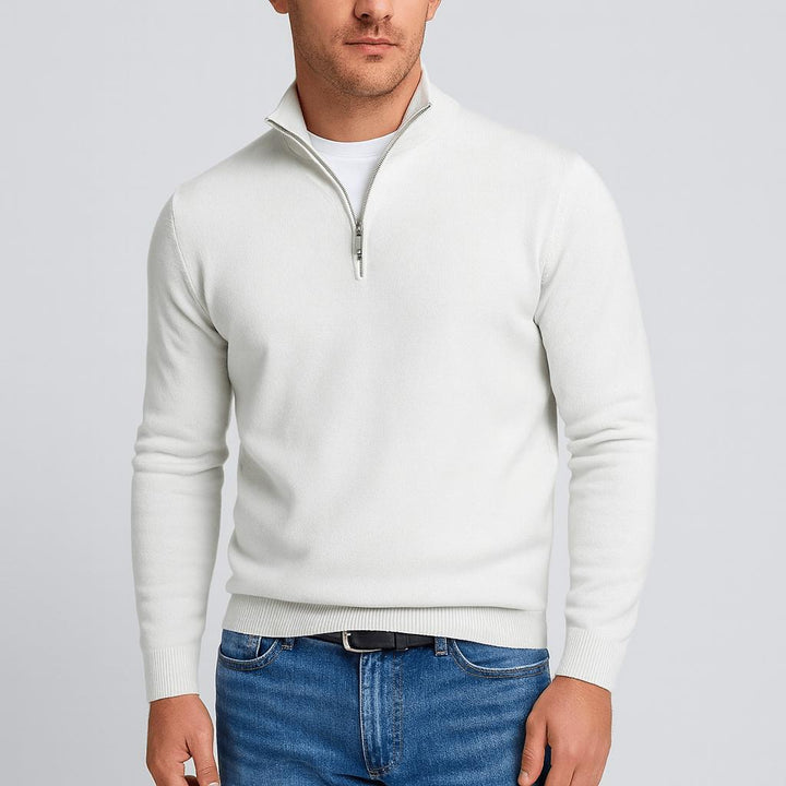 Wysokiej jakości męski sweter V-neck z wełny merino. Trwały, komfortowy, stylowy na wiele sezonów.