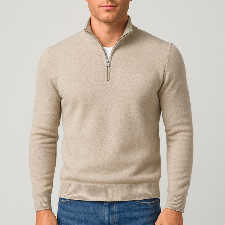 Męski sweter V-neck z wełny merino. Elegancki, ciepły, idealny na jesień i zimę.