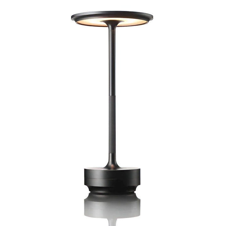Lampa stołowa LED bezprzewodowa, ściemnialna, ze smukłym złotym wykończeniem. Akumulatorowa, z USB-C.