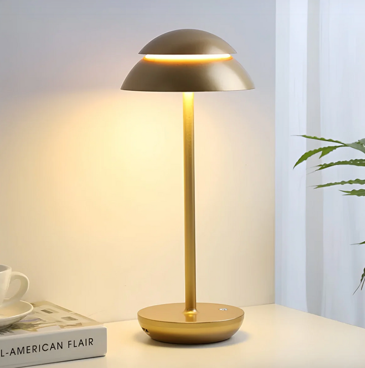 Lampa stołowa LED grzybek, bezprzewodowa, ściemniana dotykowo. Nowoczesne oświetlenie do sypialni i salonu.
