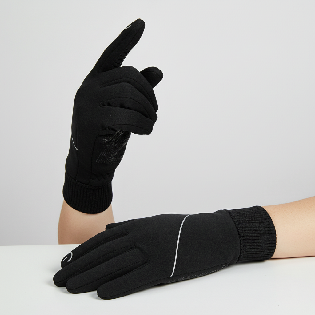 Ciepłe męskie rękawice sportowe ThermoTouch, dotykowe, na jesień-zimę, idealne do aktywności outdoorowych.