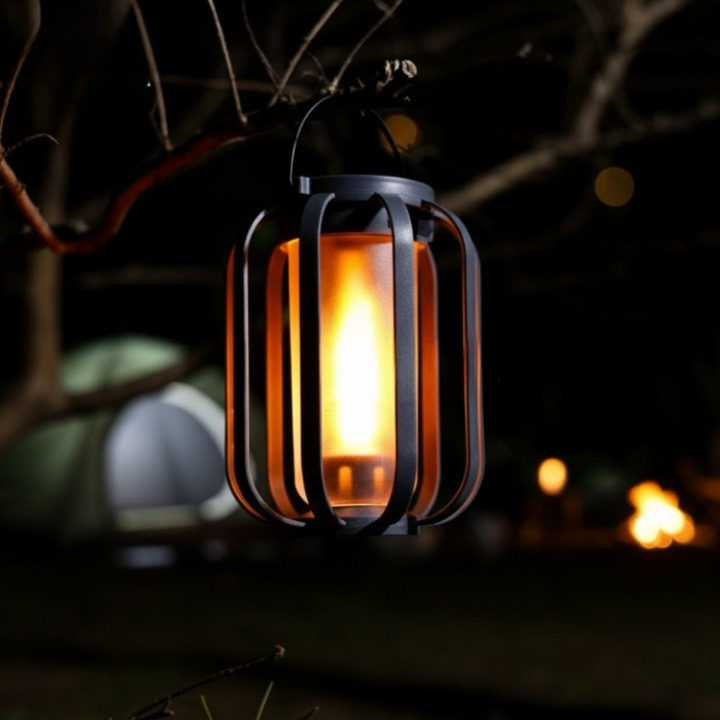 Latarnia LED CampGlow. Uniwersalne przenośne oświetlenie akumulatorowe do domu, ogrodu, campingu. Stojąca i wisząca.
