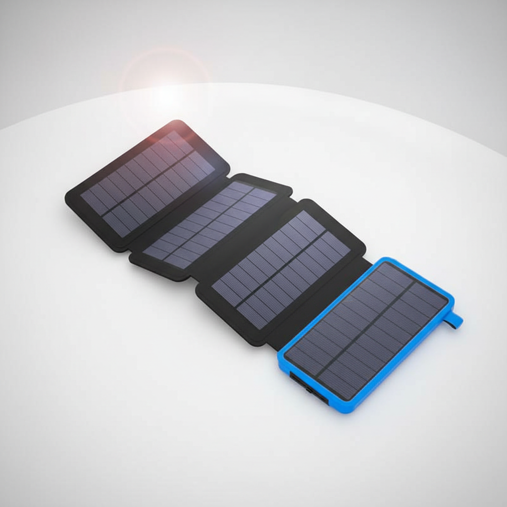 SunChargeo – uniwersalny powerbank solarny z funkcją latarki, przenośna stacja ładowania na biwak i outdoor.