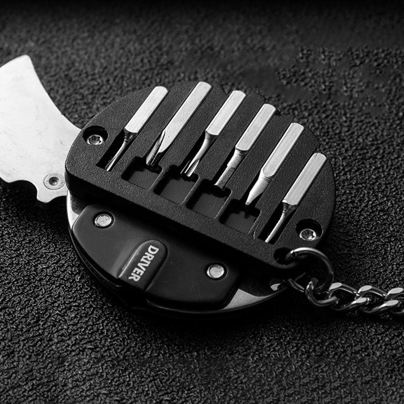 Trwałe narzędzie wielofunkcyjne ze stali nierdzewnej, brelok EDC. Kompaktowy i niezawodny multitool.