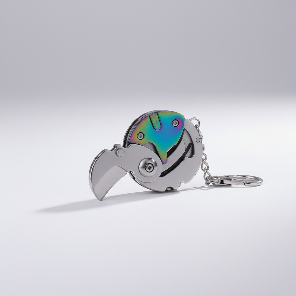 Narzędzie wielofunkcyjne do kluczy, brelok EDC. Stalowy multitool z funkcjami śrubokrętu i otwieracza.