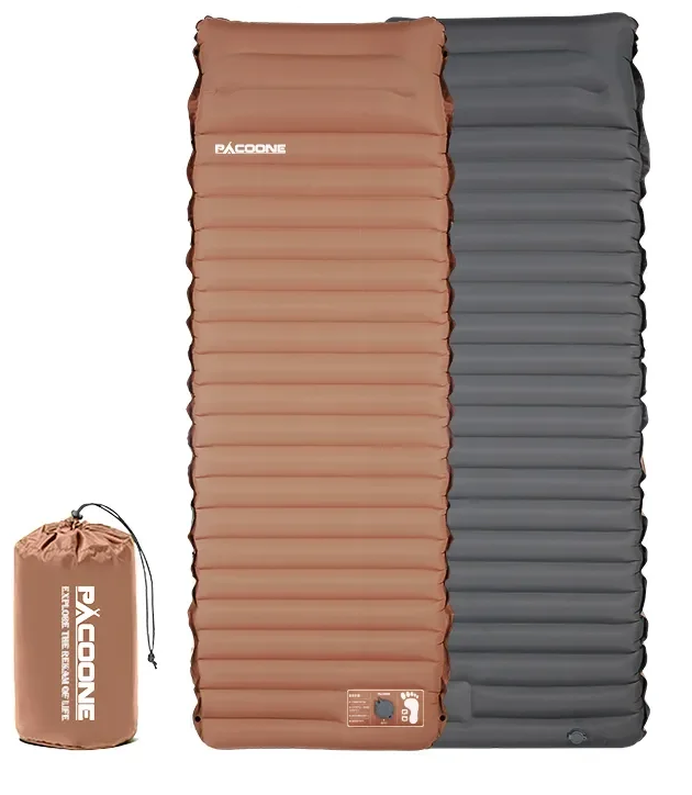 Samonapompowana mata outdoor Eryx dla wygody snu na świeżym powietrzu. Ultralekka i wytrzymała, z wbudowaną pompą.