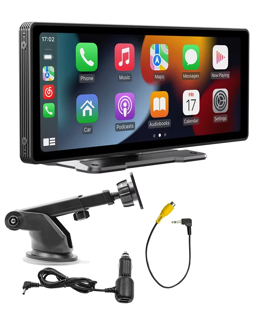 Uniwersalny odtwarzacz samochodowy 10.26" z bezprzewodowym CarPlay i Android Auto, ekran dotykowy.