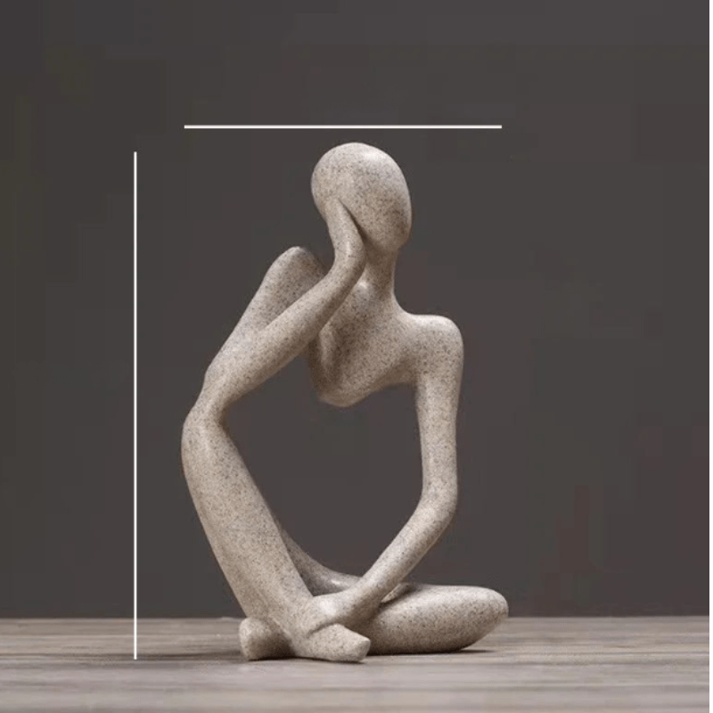 Minimalistyczna figurka "Myśliciel", abstrakcyjna rzeźba do salonu, biura, na prezent.