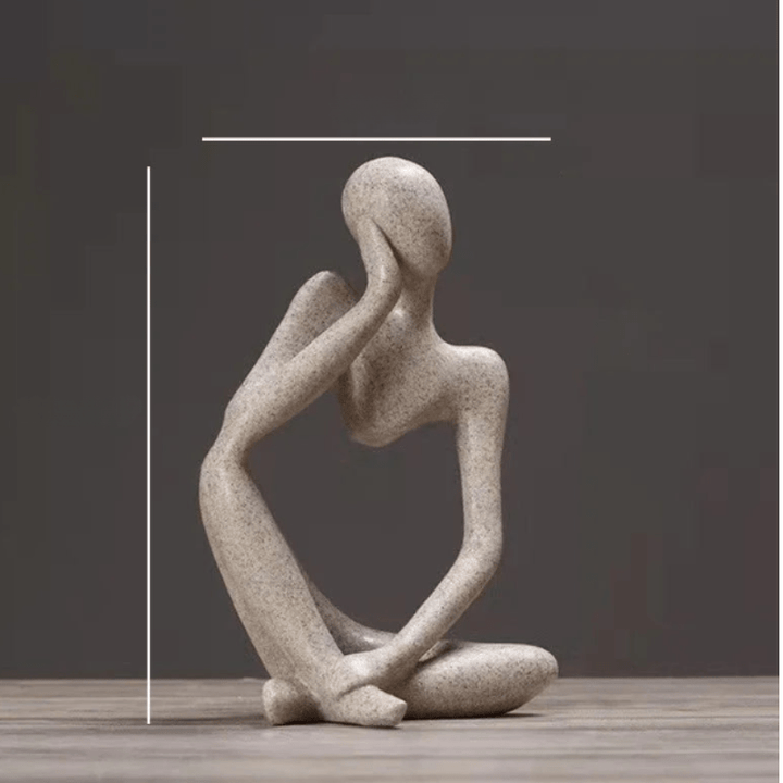 Minimalistyczna figurka "Myśliciel", abstrakcyjna rzeźba do salonu, biura, na prezent.