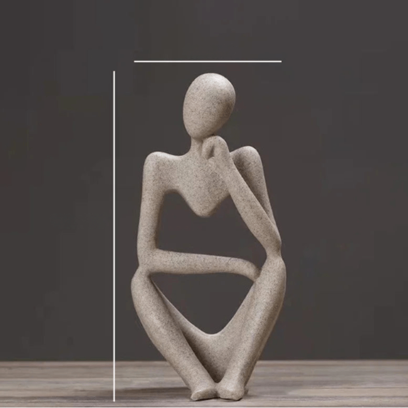 Dekoracja abstrakcyjna myśliciel, minimalistyczna figurka, idealna do nowoczesnych przestrzeni.