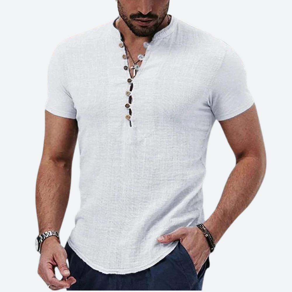 Casualowa męska koszulka z krótkim rękawem. Komfortowy tshirt, modny i idealny na wiosenne dni.