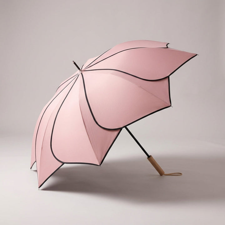 Stylowy parasol damski kwiatowy, modny dodatek. Zapewnia ochronę UV i na deszcz, ma elegancką drewnianą rączkę.