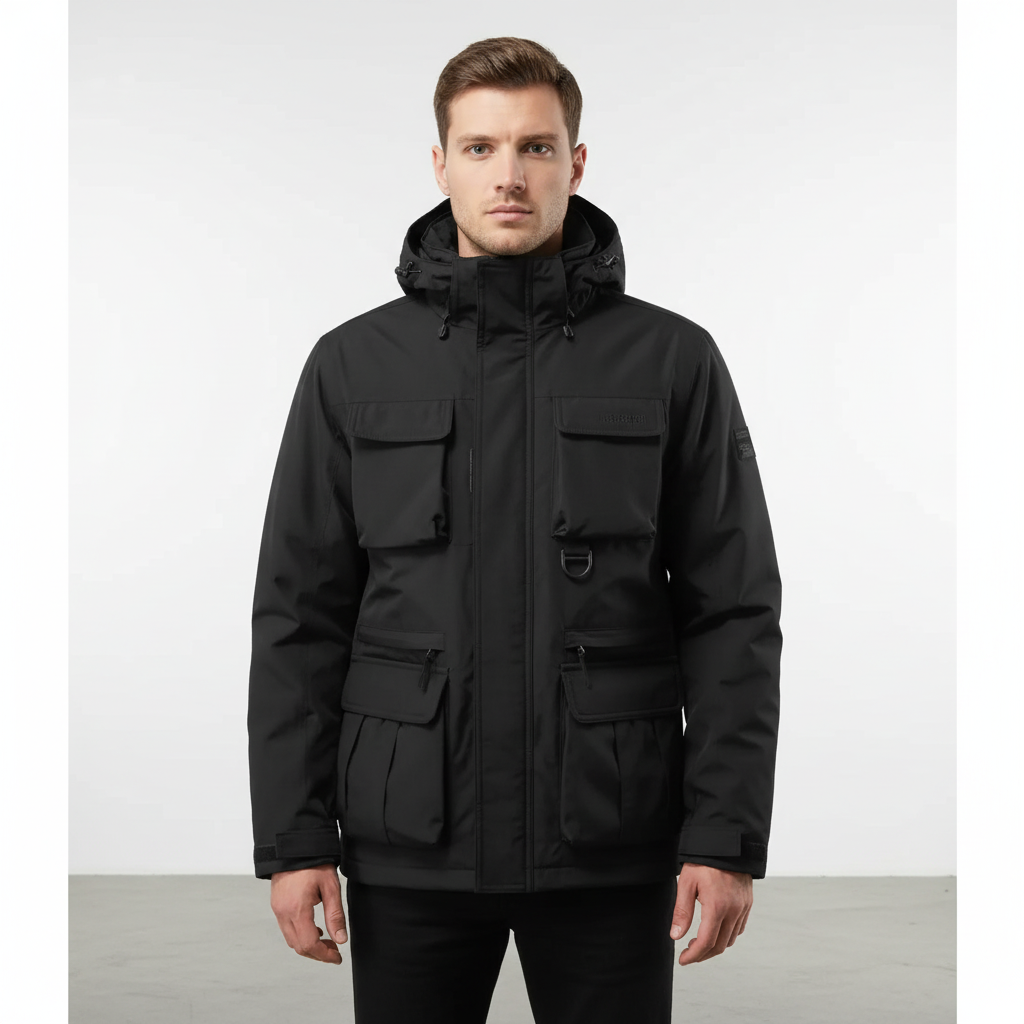 Męska kurtka outdoor Elias w stylu casual, wiatroszczelna i wodoodporna, doskonała na wędrówki.