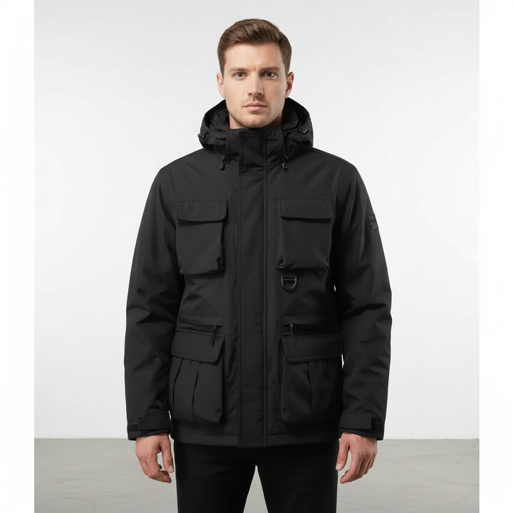 Męska kurtka outdoor Elias w stylu casual, wiatroszczelna i wodoodporna, doskonała na wędrówki.