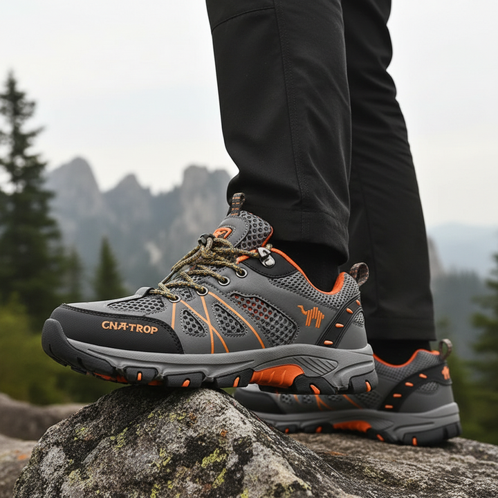 Męskie wodoodporne buty trekkingowe William, szare, do wędrówek jesień/zima, trwałe i komfortowe obuwie górskie.