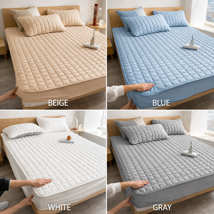 AquaGuard: Uniwersalny ochraniacz materaca. Wodoodporny i pikowany dla maksymalnej ochrony oraz higieny pościeli.