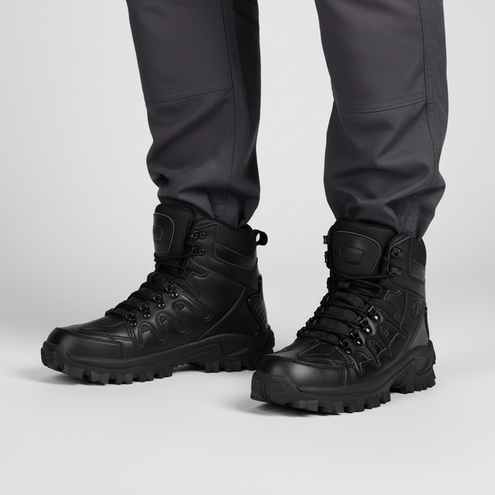 Wytrzymałe męskie buty taktyczne Scott, wodoodporne, do zastosowań wojskowych i outdoorowych. Dostępne w czerni i khaki.