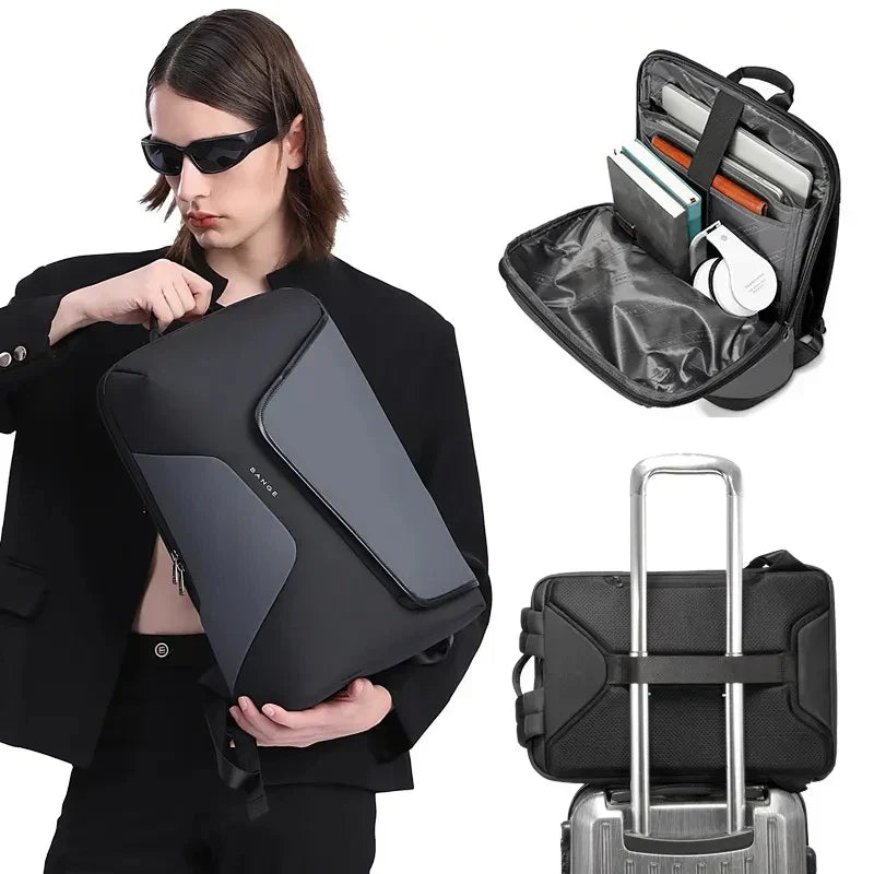 Elegancki plecak biznesowy FluxPack uniseks, wodoodporny, zintegrowany port USB, na laptopa 15.6.