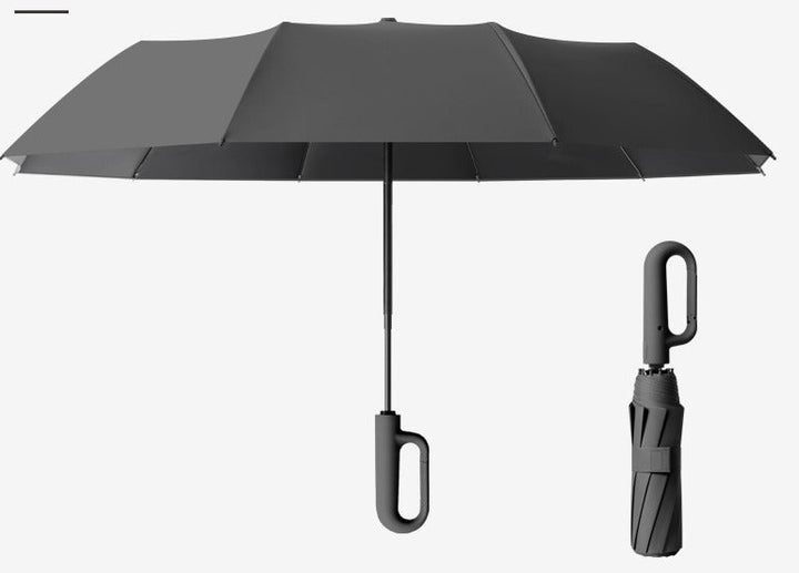 Uniwersalny parasol składany z ochroną UV i karabińczykiem. Wiatroodporny i automatyczny, na każdy deszcz i słońce.