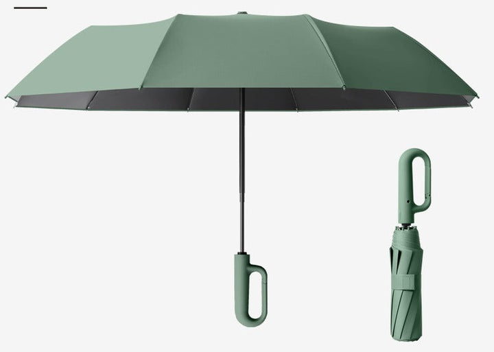 Mocny, wiatroodporny parasol składany, automatyczny. Z karabińczykiem do łatwego przenoszenia, kompaktowy i praktyczny.