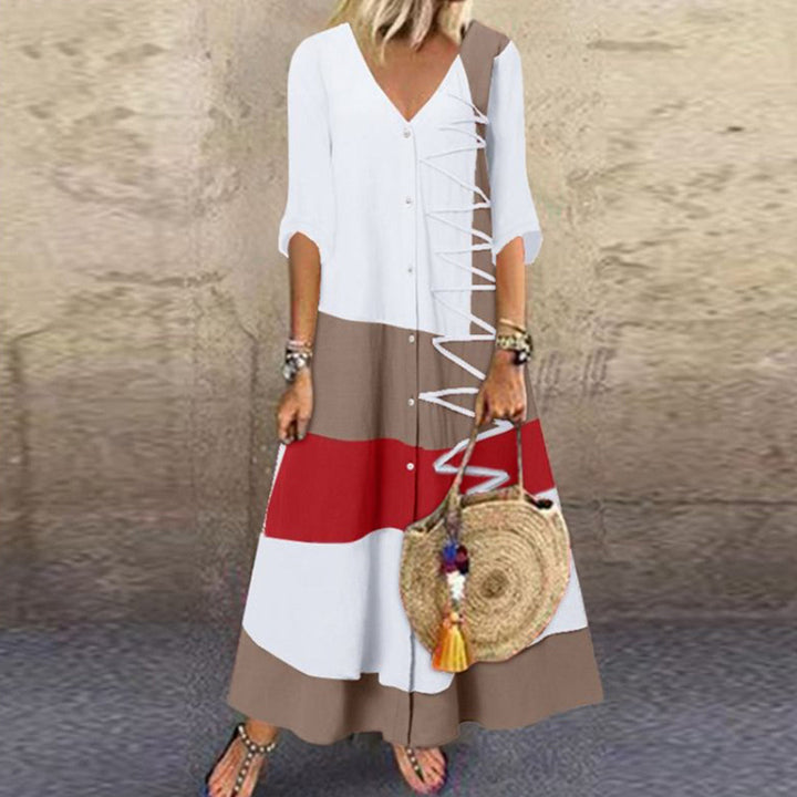 Modna wiosenna sukienka maxi oversize dla kobiet, zapewniająca wygodę i swobodny, stylowy look.