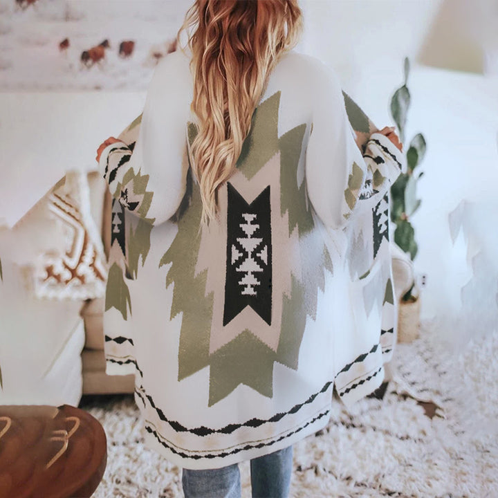 Stylowy damski kardigan oversize, zimowy sweter. Modna narzutka do casualowych stylizacji, bardzo komfortowa.