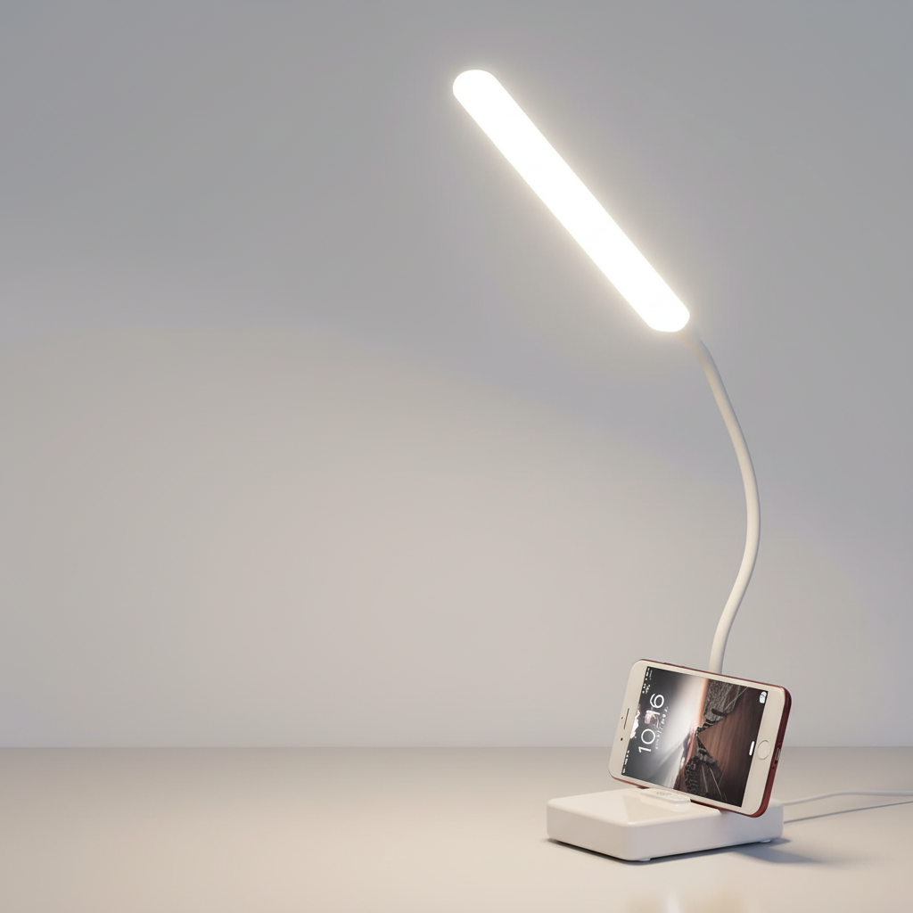 Designerska lampka biurkowa BendLume z regulowanym światłem LED i giętkim ramieniem. Idealna do pracy.