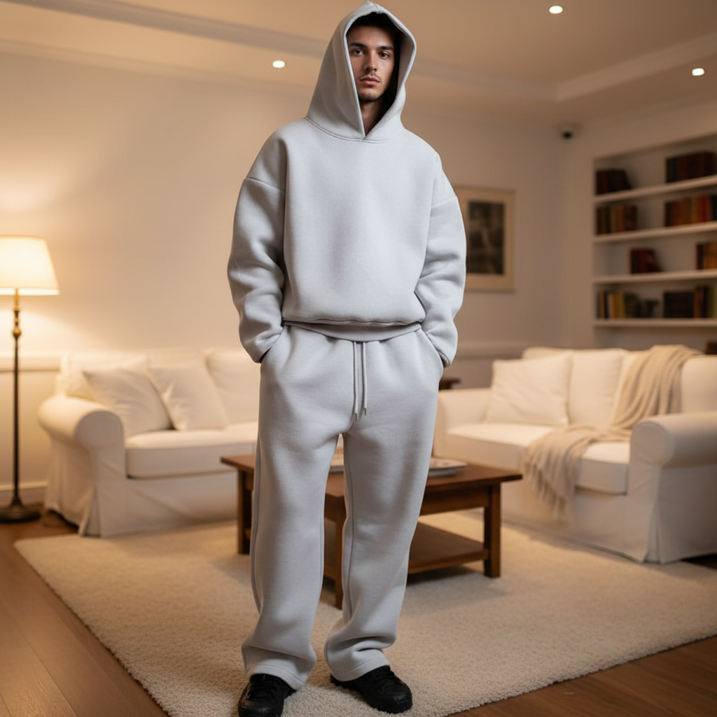 Męski dres sportowy Samuel oversize, dwuczęściowy komplet do noszenia na co dzień.
