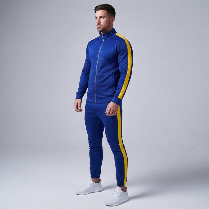 Wygodny męski zestaw sportowy Austin. Modny dres z poliestru, idealny do treningu i na codzienne wyjścia.