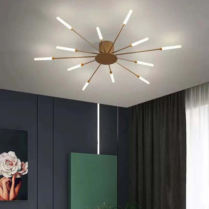 Designerski żyrandol LED sufitowy z konfigurowalnym światłem, do jadalni. Energooszczędny, nowoczesny.