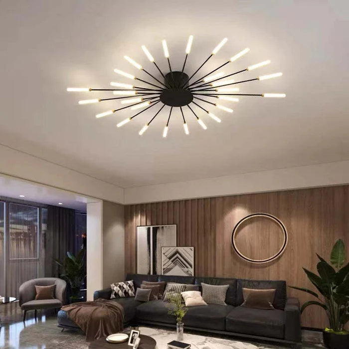 Designerski żyrandol LED, nowoczesne oświetlenie sufitowe do salonu. Energooszczędny, minimalistyczny.