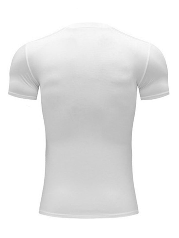 Kompresyjna koszulka męska z krótkim rękawem, slim fit. Odzież treningowa wspierająca mięśnie podczas ćwiczeń.