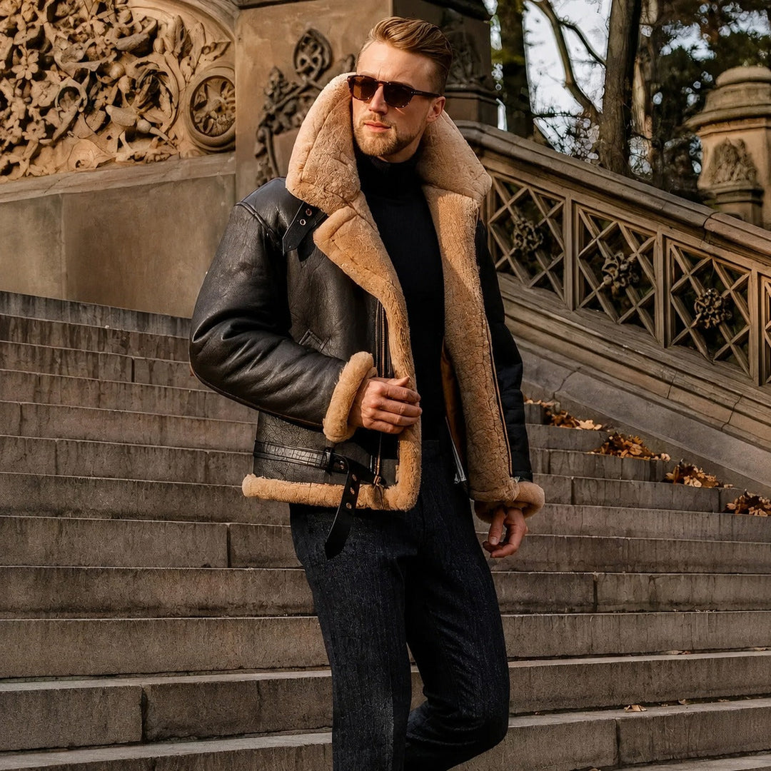Elegancka brązowa kurtka męska zimowa, idealna na chłodne dni. Zapewnia styl i komfort. Okrycie wierzchnie męskie.