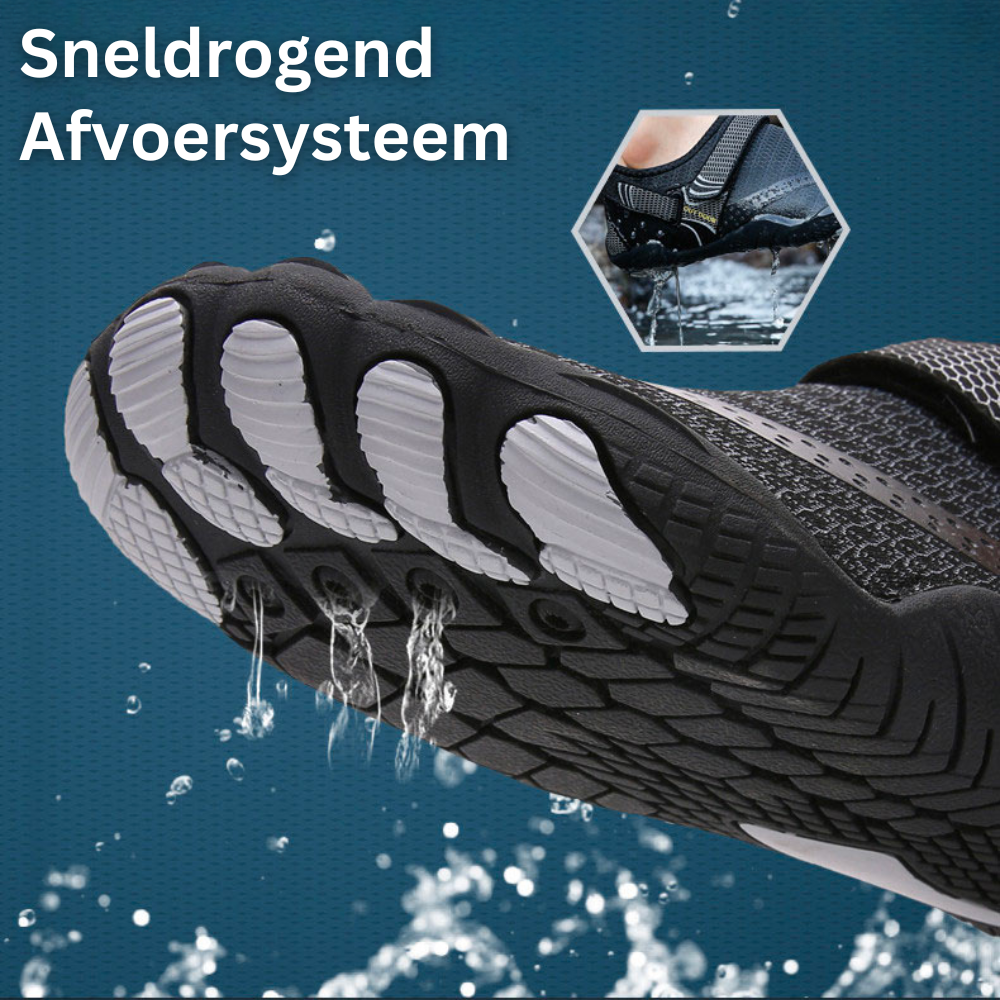 Antypoślizgowe buty wodne AquaFlex na plażę i basen. Szybkoschnące obuwie unisex do wody.