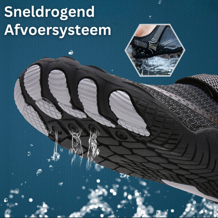 Antypoślizgowe buty wodne AquaFlex na plażę i basen. Szybkoschnące obuwie unisex do wody.