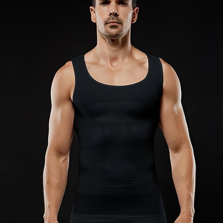 Tank top kompresyjny męski, poprawiający sylwetkę. Idealny dla sportowców, wspiera podczas każdego treningu.