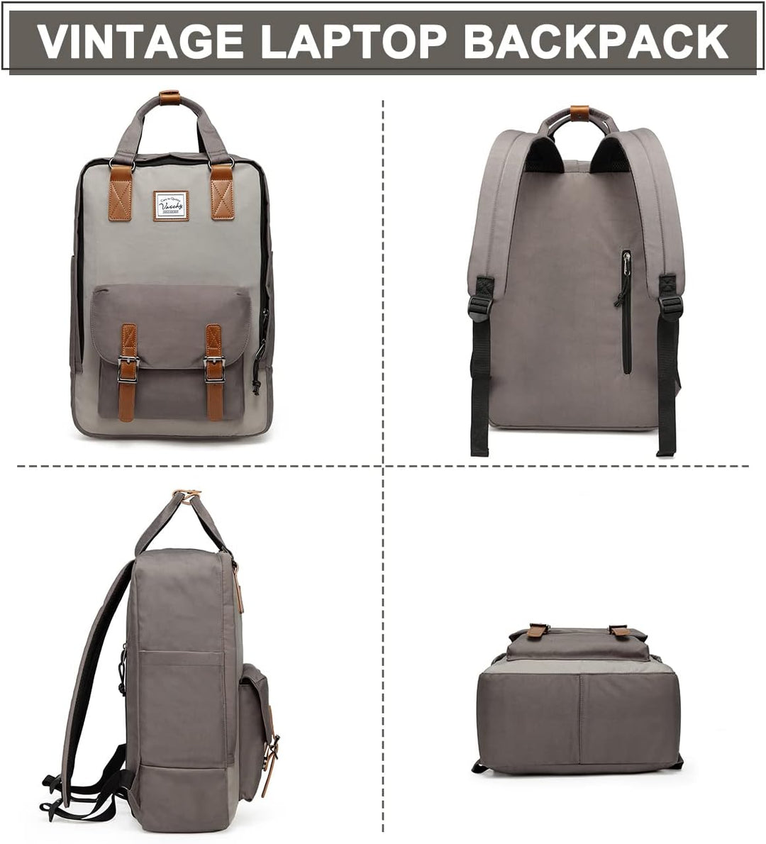 Solidny, wodoodporny plecak UrbanEase na laptopa 15.6 cala z wieloma kieszeniami. Unisex, do szkoły.