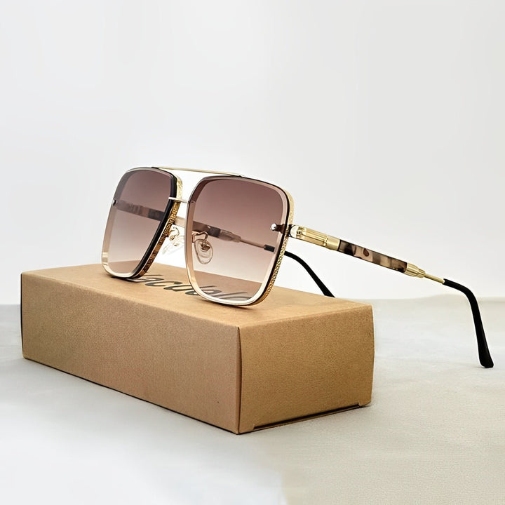 Modne damskie okulary przeciwsłoneczne aviator, metalowa oprawa, gradientowe soczewki, styl klasyczny.