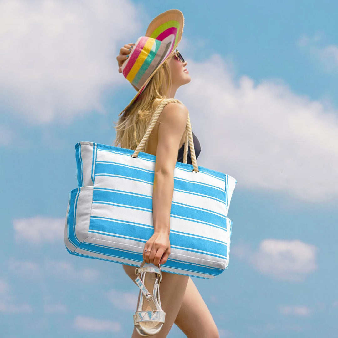 Duża damska torba plażowa SandAway, wodoodporna, idealna na basen.