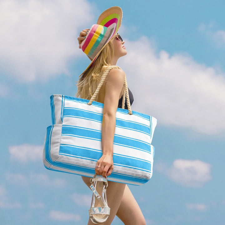 Duża damska torba plażowa SandAway, wodoodporna, idealna na basen.