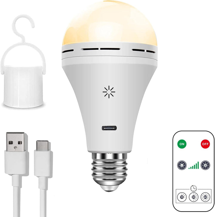 Lampa LED Luxaro z pilotem i sterowaniem dotykowym, ściemnialna, idealna jako przenośne oświetlenie awaryjne.