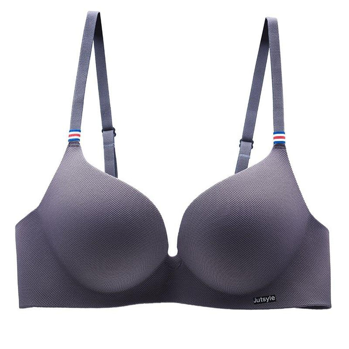 Jedwabisty w dotyku gładki biustonosz push-up damski, niewidoczny pod odzieżą, czarny.
