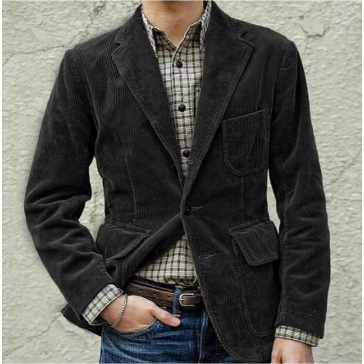 Męska marynarka vintage slim fit, idealna do stylizacji biznesowych i casualowych.