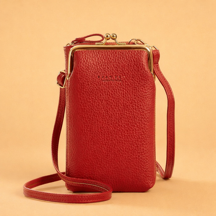 Elegancka torebka damska na telefon crossbody, skóra PU, modne akcesorium.